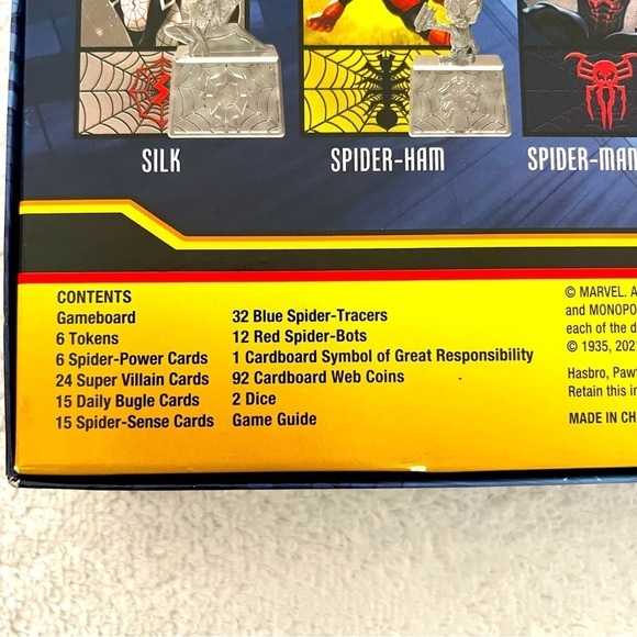 New Monopoly Marvel Spider-Man Edition Board Game Hasbro 2021 Game Day, Fun Day - Picture 3 of 7